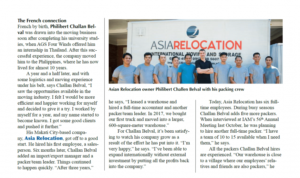 Asia Relocation in IAM the portal Magazine