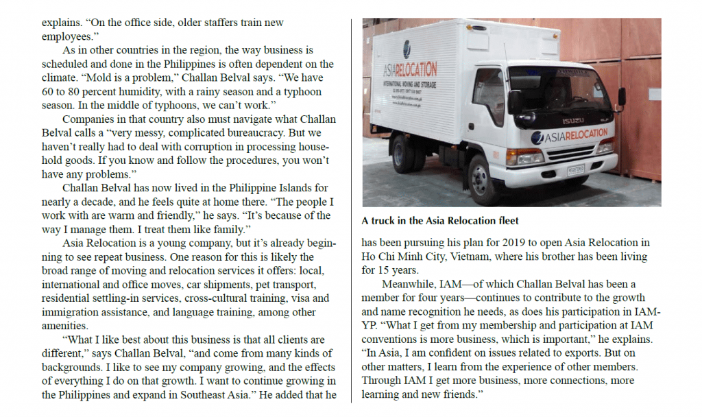 Asia Relocation in IAM the portal Magazine