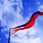 Filipino flag in the wind.