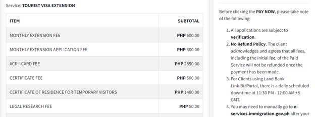 online tourist visa extension philippines