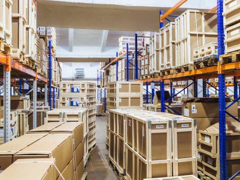 Banner with Reinforced Wooden crates boxes for secure storage