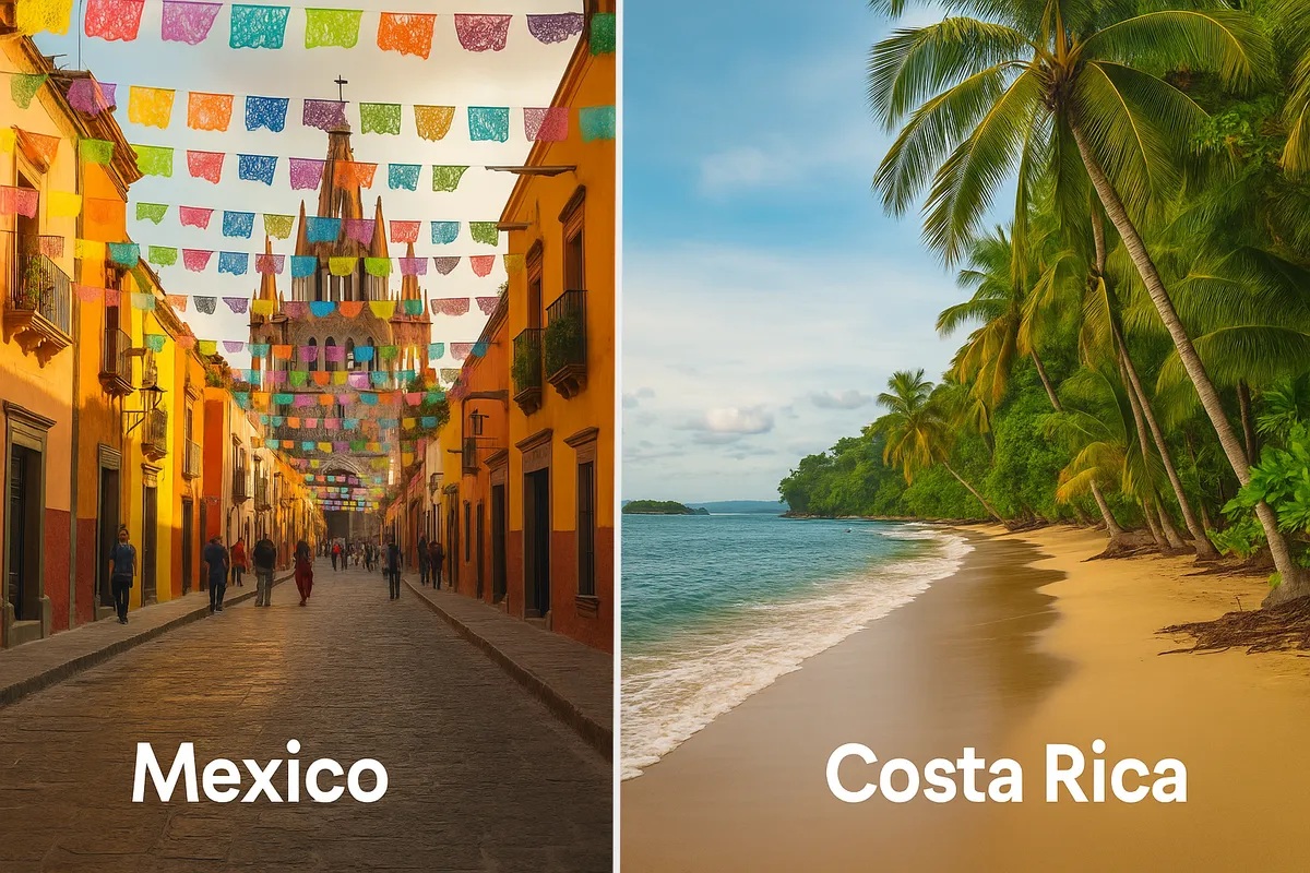 Mexico and Costa Rica expat lifestyle – collage of culture and nature